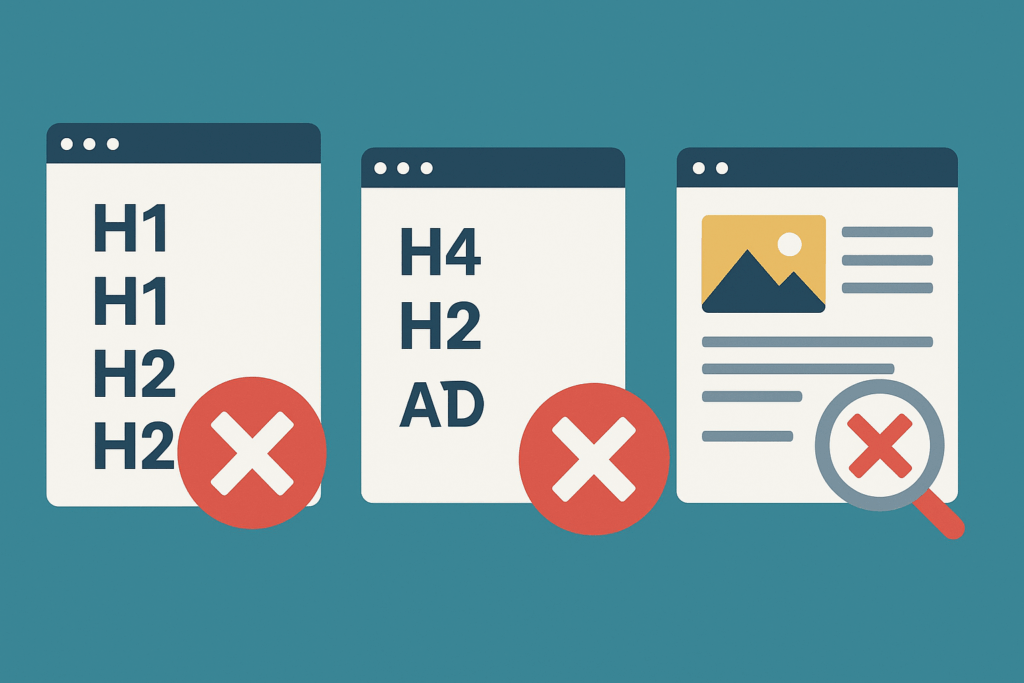 Errori comuni da evitare nei titoli H1, H2, H3